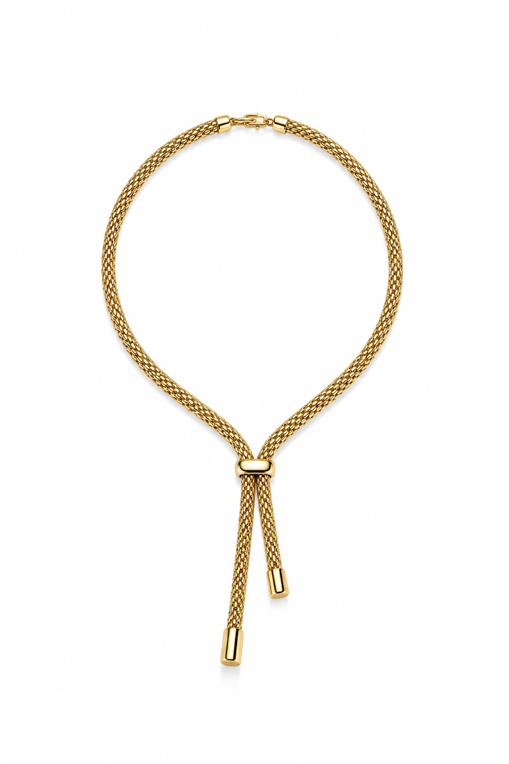 Goldkette geflochten mit zwei herabhängenden Enden