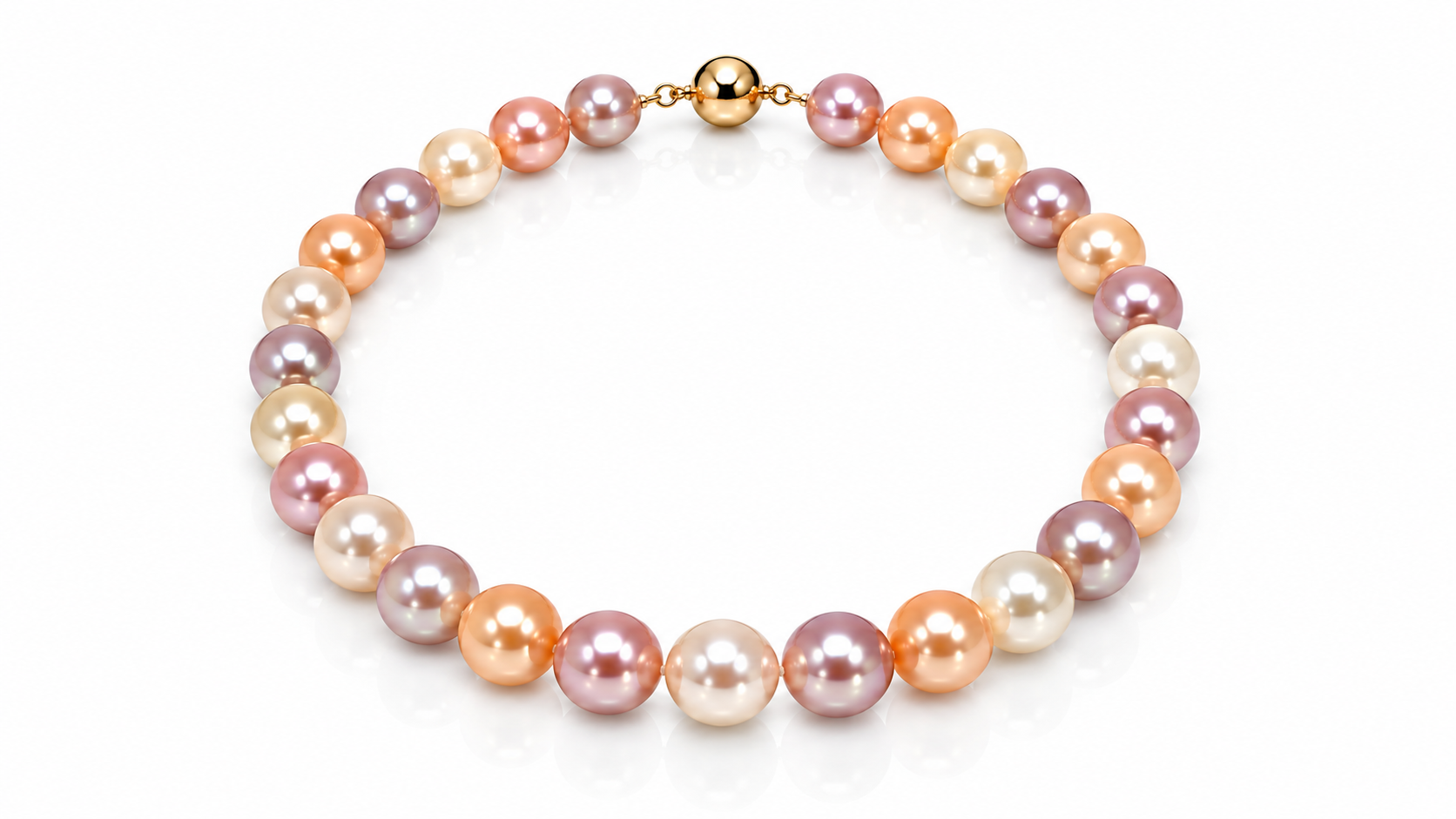 Perlenkette mit roséfarbenen und cremeweißen Perlen und Magnetverschluss